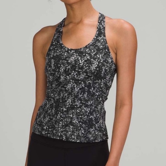 Lululemon Cool Racerback Short Tank Womens 2 Nulu Blossom Overlay Starlight Top - Picture 1 of 8